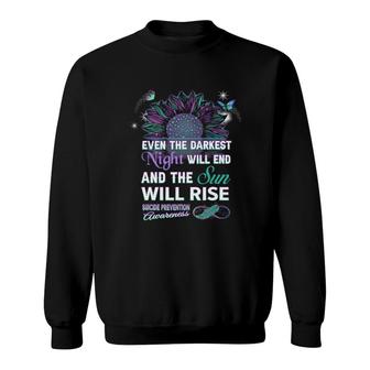 Suicide Prevention Awareness Ribbon Gift The Sun Will Rise Sweatshirt | Mazezy AU