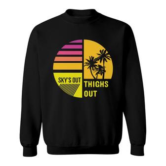 Sunset 80S 90S Skys Out Thighs Out Palm Tree Vintage Sweatshirt - Seseable