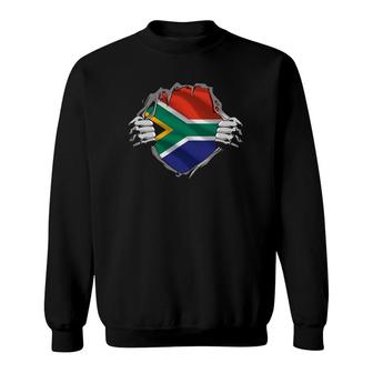 Super South African Heritage Proud South Africa Roots Flag Sweatshirt | Mazezy
