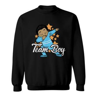 Team Boy Gender Reveal Cute Black Dabbing Baby Sweatshirt - Seseable