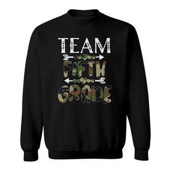 Team Fifth Grade Back To School 1St Day Camo Teachers Sweatshirt | Mazezy