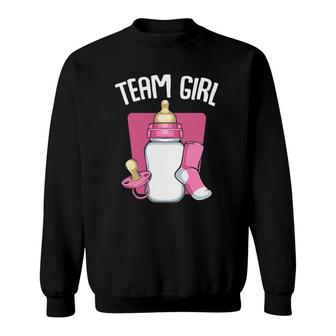 Team Girl Pink Funny Gender Reveal Baby Shower Party Family Sweatshirt | Mazezy