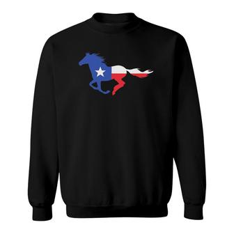 Texas State Flag Running Horse Sweatshirt | Mazezy
