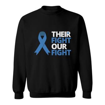 Their Fight Our Fight Child Abuse Awareness Blue Ribbon Sweatshirt - Seseable