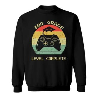 Third 3Rd Grade Graduation Level Complete Video Gamer Gift Sweatshirt | Seseable UK