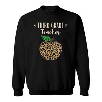 Third Grade Teacher Leopard Back To School 3Rd Grade Sweatshirt - Thegiftio UK