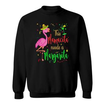 This Mamacita Needs A Margarita Flamingo Drinking Tee Sweatshirt - Thegiftio UK