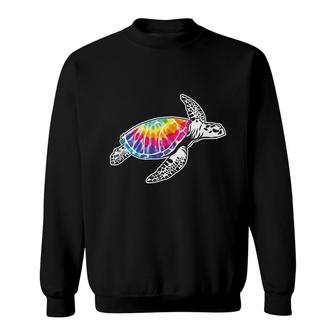 Tie Dye Sea Turtle Lovers Fun Hippie Retro Ocean Life Gift Sweatshirt - Seseable