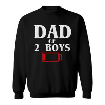 Tired Dad Of 2 Boys Father With Two Sons Funny Gift Sweatshirt - Thegiftio UK