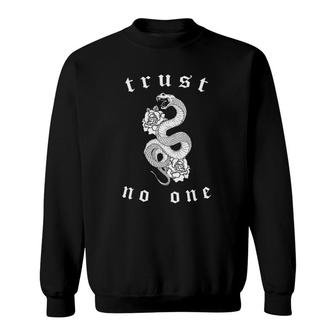 Trust No One Snake Sad Aesthetic Edgy Streetwear Sweatshirt - Seseable
