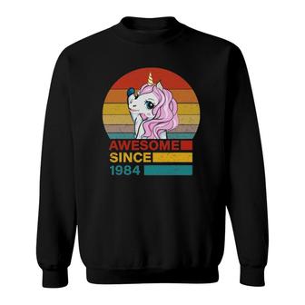 Unicorn Birthday Awesome Since 1984 38 Years Old Birthday Gift Sweatshirt - Seseable
