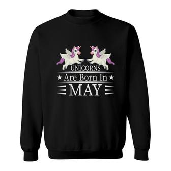 Unicorns Are Born In May Couple Unicorns Basic Design Sweatshirt - Seseable