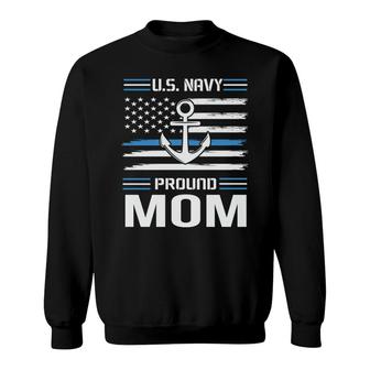 Us Navy Pround Mom Veteran 2022 Blue White Sweatshirt - Seseable