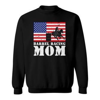 Usa American Distressed Flag Barrel Racing Mom Women For Her Sweatshirt - Seseable