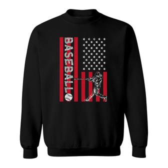 Usa Flag Batter Baseball Player American Sport Baseball Sweatshirt - Seseable