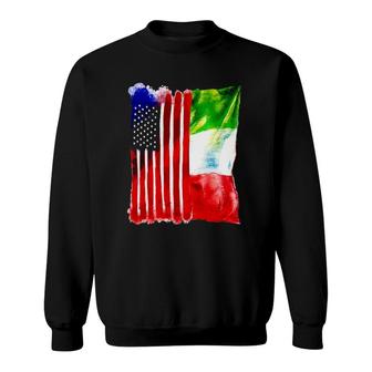 Usa Italy Flag Half American Half Italian Roots Sweatshirt - Seseable