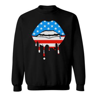 Usa Lip July Independence Day Great Gift 2022 Sweatshirt - Seseable