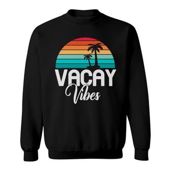 Vacay Vibes Summer Enistle Beach Retro Sunset Sweatshirt - Seseable