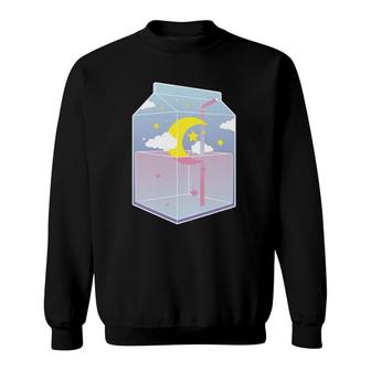 Vaporwave Aesthetic 90S Grunge Kawaii E-Girl Milk Box Sweatshirt | Mazezy