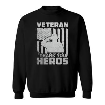 Veteran Thank You Hero Veteran 2022 White Art Sweatshirt - Seseable
