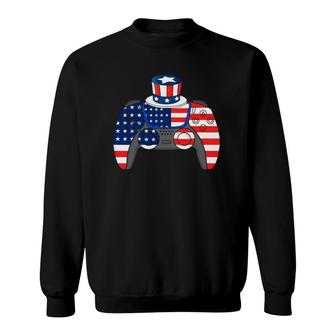 Video Games 4Th Of July Usa Flag Controller Patriotic Kids Sweatshirt - Seseable