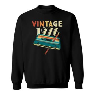 Vintage 1976 Music Cassette 45Th Birthday Gifts 45 Years Old Sweatshirt - Seseable