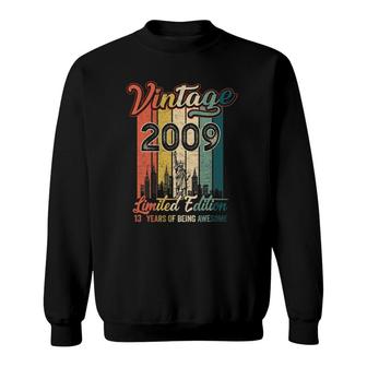 Vintage 2009 13Th Birthday Gifts 13 Years Of Being Awesome Sweatshirt | Mazezy