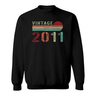 Vintage 2011 Funny 11 Years Old Boys And Girls 11Th Birthday Sweatshirt - Seseable