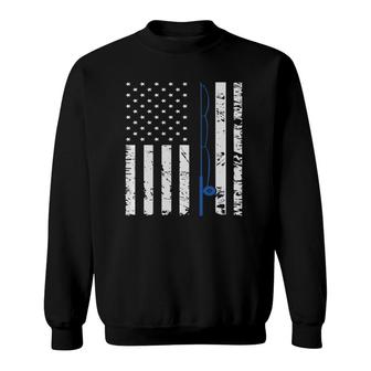Vintage American Flag Fishing Line Fish  Sweatshirt