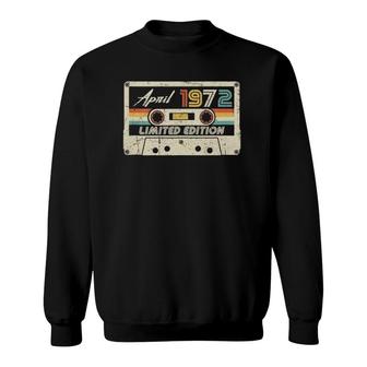 Vintage April 1972 50Th Birthday Retro Cassette Tape Sweatshirt | Mazezy