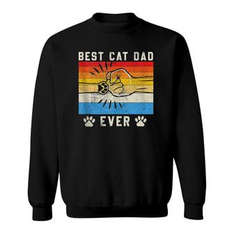 Vintage Best Cat Dad Ever Cat Dad Father Day Gift Sweatshirt - Seseable