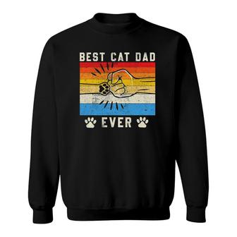 Vintage Best Cat Dad Ever Cat Dad Fathers Day Gift Sweatshirt - Seseable