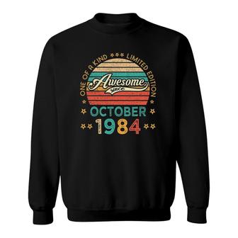 Vintage Birthday Awesome Since October 1984 Limited Edition Sweatshirt - Seseable