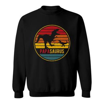 Vintage Dad Dinosaur Papasaurus Sweatshirt - Seseable