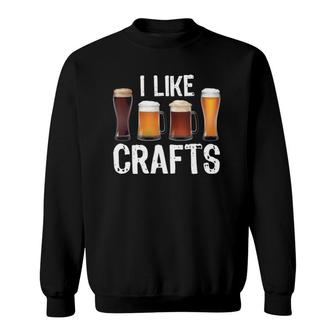 Vintage I Like Crafts Design - Funny Craft Beer Beer Lover Sweatshirt - Seseable