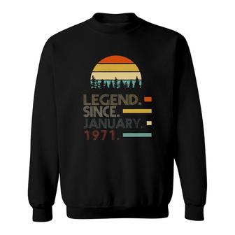 Vintage January 1971 Legend Since New Trend Sweatshirt - Seseable