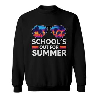 Vintage Last Day Of School Schools Out For Summer Teacher Sweatshirt - Seseable