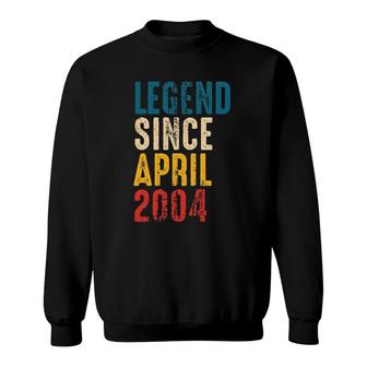 Vintage Legend Since April 2004 - 18 Years Old Boys Birthday Sweatshirt - Seseable