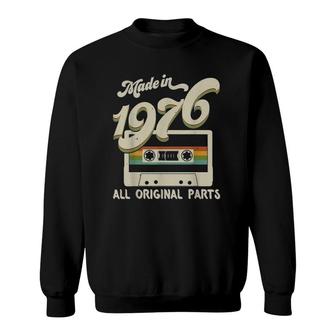 Vintage Made In 1976 45 Years Old Original Parts Birthday Classic Sweatshirt - Seseable