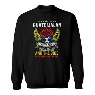 Vintage Patriotic Proud Guatemalan Skull Guatemala Flag Wing Sweatshirt | Mazezy