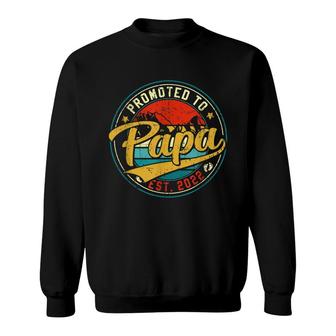 Vintage Promoted To Papa 2022 Fathers Day New Grandpa Sweatshirt - Seseable