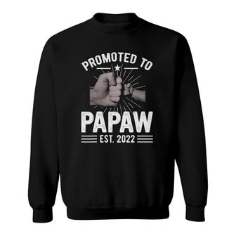 Vintage Promoted To Papaw 2022 Fathers Day New Grandpa Sweatshirt | Mazezy