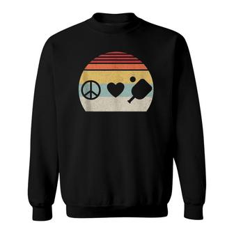 Vintage Retro Peace Love Pickleball Sweatshirt - Seseable