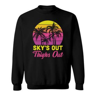 Vintage Retro Sunset 80S 90S Skys Out Thights Out Sweatshirt - Seseable