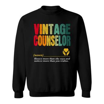 Vintage School Counselor Funny Job Title Birthday Worker Sweatshirt - Seseable