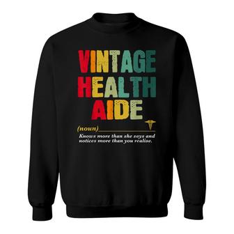 Vintage School Health Aide Funny Job Title Birthday Worker Sweatshirt - Seseable