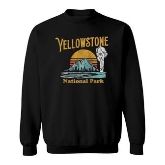 Vintage Yellowstone National Park Retro 80S Graphic Raglan Baseball Tee Sweatshirt - Seseable