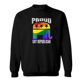 Vote Republican Gay Pride Flag Elephant Vintage Sweatshirt - Monsterry DE