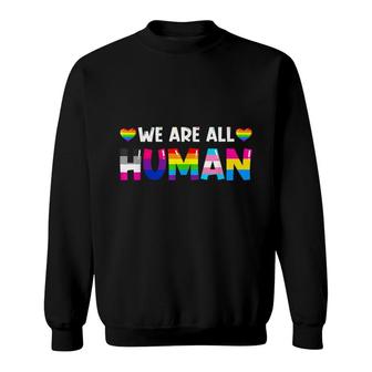 We Are All Human Lgbt Gay Rights Pride Parade Ally Sweatshirt - Seseable