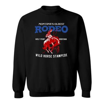 Wolf Point Montana Wild Horse Stampede Rodeo Vintage Sweatshirt | Mazezy